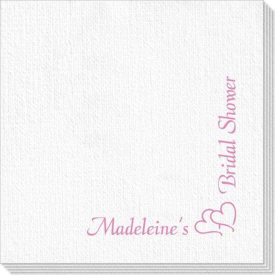 Corner Text with Graphic Double Hearts Deville Napkins